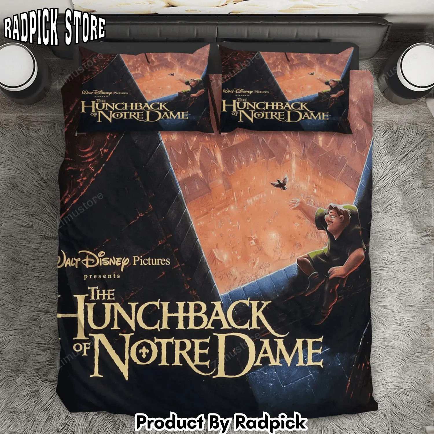 Radpick the hunchback of notre dame poster 11 3pcs 3pcs bedding set duvet cover and pillow cases gift for fan rp3271224